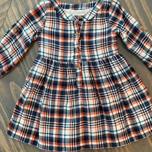 Carter’s plaid flannel dress. Size 12 month.